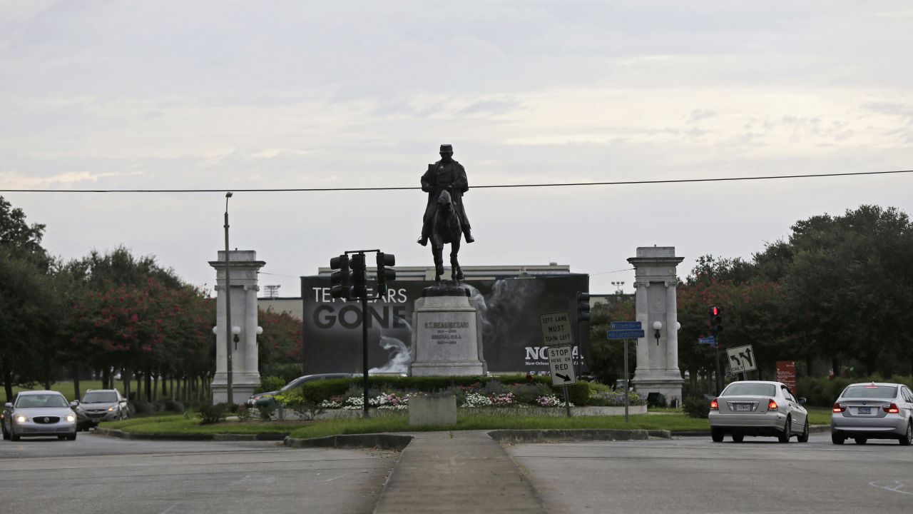 The Beauregard statue stands at the entrance to City Park and the New Orleans Museum of Art.