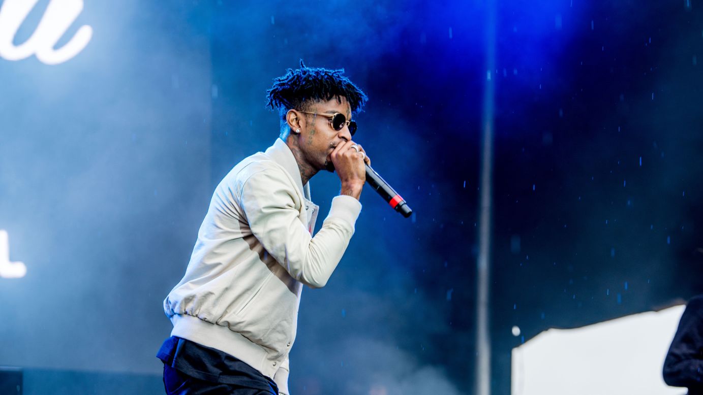Rapper 21 Savage performs his most popular songs, including "X," on the Broccoli City main stage.