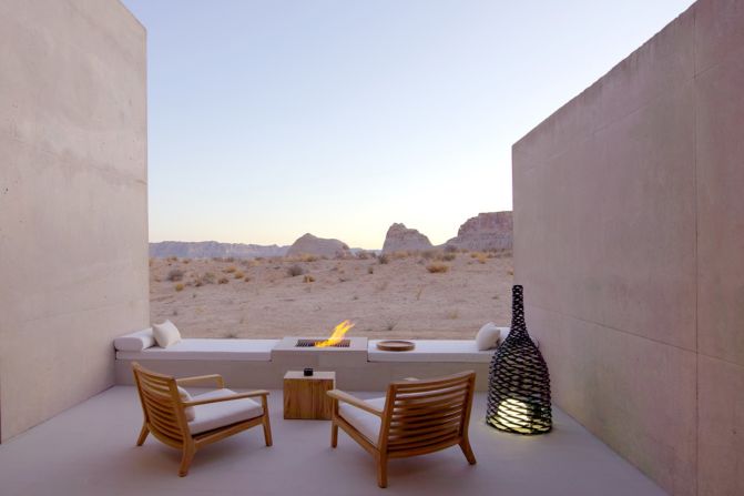 <strong>Plush suites:</strong> Amangiri's plush suites feature private courtyards, outdoor fireplaces and expansive desert views. 