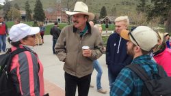Democratic candidate Rob Quist greets voters in Missoula, MT at campaign event on the University of Montana campus on April 27, 2017.