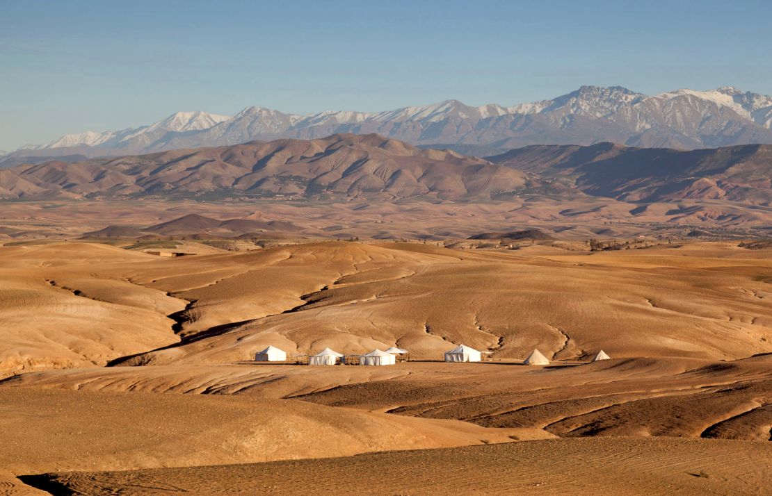 Luxury desert camping at Scarabeo Stone Camp.