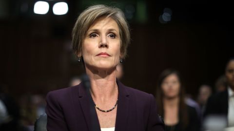 Former acting US Attorney General Sally Yates testifies in 2017 before the Senate Judiciary Committee's Subcommittee on Crime and Terrorism on Capitol Hill in Washington, DC. 