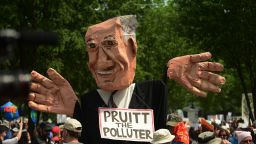 EPA Administrator Scott Pruitt was one target of a climate march in Washington on April 29. 