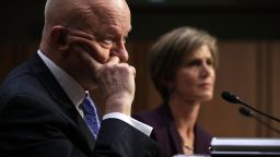 Former Director of National Intelligence James Clapper (L) and former acting U.S. Attorney General Sally Yates testify before the Senate Judiciary Committee's Subcommittee on Crime and Terrorism in the Hart Senate Office Building on Capitol Hill May 8, 2017 in Washington, DC. 