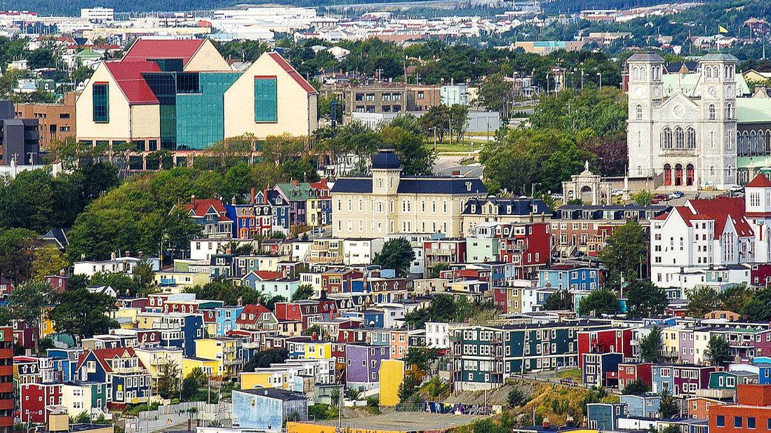 <strong>St. John's, Newfoundland:</strong> Thanks to a heritage movement in the late 1970s, the originally dull Victorian row houses in St. John's were painted in vibrant colors.