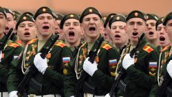 Russian servicemen take part in the Victory Day military parade at Red Square in Moscow on May 9, 2017.
Russia marks the 72nd anniversary of the Soviet Union's victory over Nazi Germany in World War Two. / AFP PHOTO / Kirill KUDRYAVTSEV        (Photo credit should read KIRILL KUDRYAVTSEV/AFP/Getty Images)