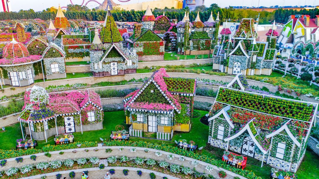 <strong>Spectacular displays:</strong> Other notable structures have included pyramids, a neighborhood of flower houses and a Ferrari complete with a driver.