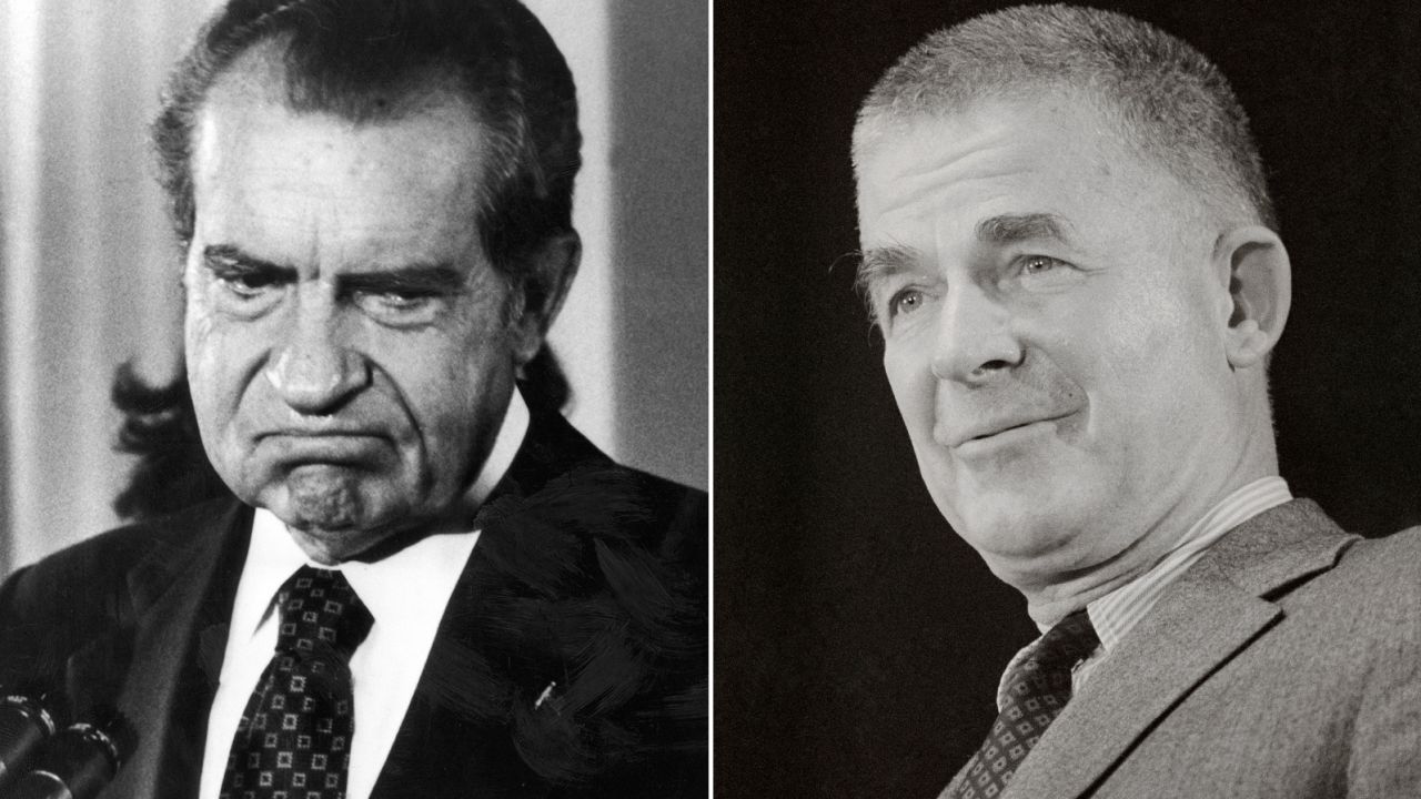 Richard Nixon, left, and Archibald Cox, right.