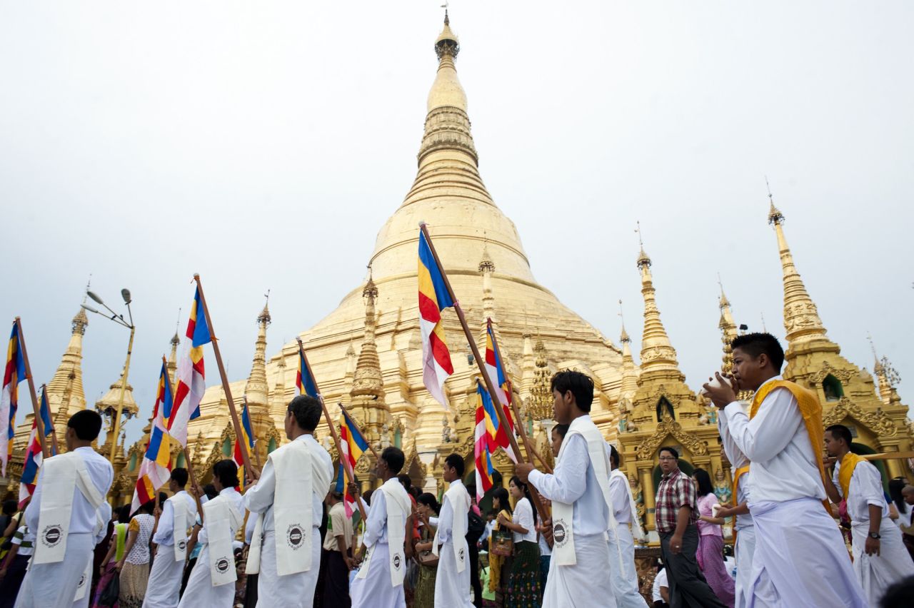 <strong>Yangon, Myanmar: </strong>Yangon's<strong> </strong>Shwedagon Pagoda, which is over 2,500 years old, hosts a number of Buddhist ceremonies to mark the birth, enlightenment and passing of Buddha. 