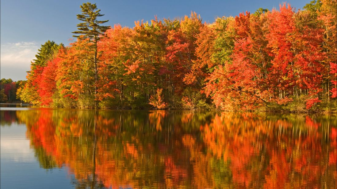 <strong>New England in fall: </strong>New England's famous fall leaves look like they were dipped in a jewelry box and came out gilded. The golds, scarlets and purples vary from place to place and from year to year.