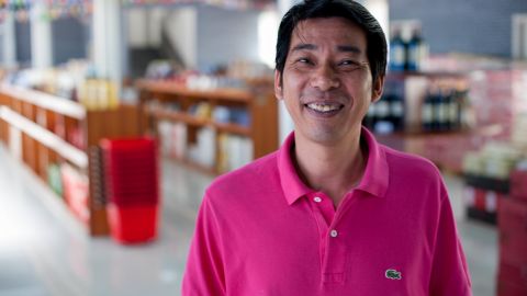 Zhu Hanqun is from Zhejiang by way of Tanzania. "I lived in Africa for years and travelled to many European countries, but I saw that China was improving -- if I stayed longer overseas I might have got stuck there" he said.