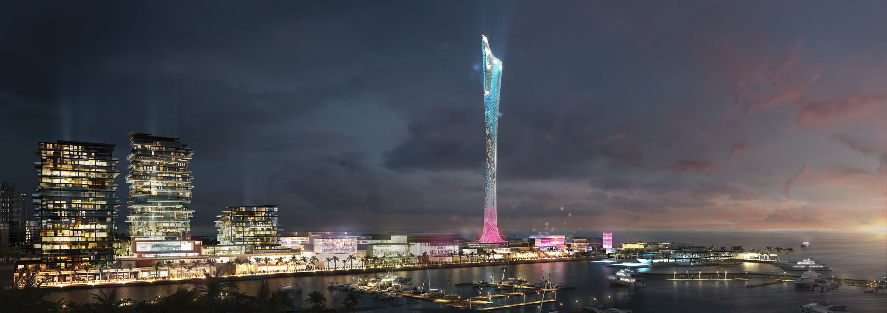 The tower's design was modeled on the ascent of Mount Everest and includes "base camps" at different levels, says Chris Jones, partner at the firm. The tower would feature multiple jumping platforms, with the peak reserved for professionals only.