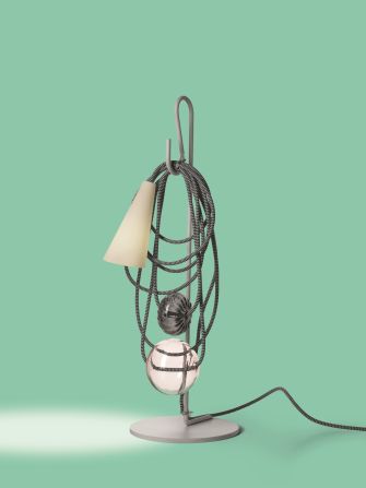 The Filo lamp, which debuts at NYCxDesign, was inspired by the idea of deconstructing the traditional lamp form. By separating its individual pieces -- the light source, the base, decorative elements and electrical wiring -- Anastasio brought out each part's own structural and aesthetic characteristics.