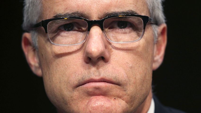 WASHINGTON, DC - MAY 11:  Acting FBI Director Andrew McCabe testifies before the Senate Intelligence Committee with the other heads of the U.S. intelligence agencies in the Hart Senate Office Building on Capitol Hill May 11, 2017 in Washington, DC. The intelligence officials were questioned by the committee during the annual hearing about world wide threats to United States' security.  (Photo by Alex Wong/Getty Images)