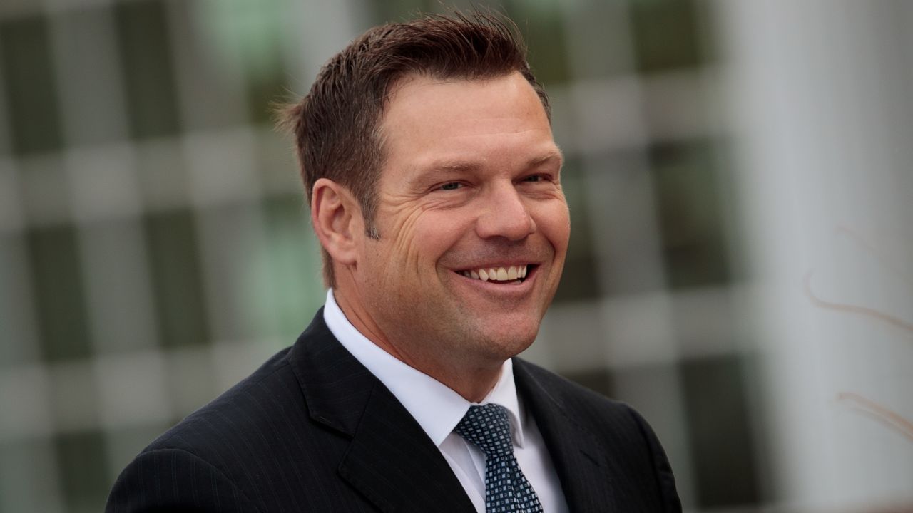 Kris Kobach, Kansas secretary of state, arrives for his meeting with president-elect at Trump International Golf Club, November 20, 2016 in Bedminster Township, New Jersey.