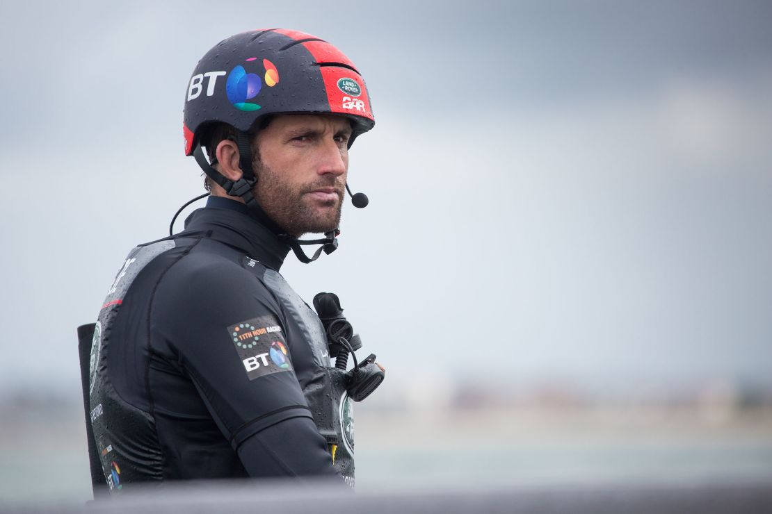 Ben Ainslie on board the team's America's Cup boat.