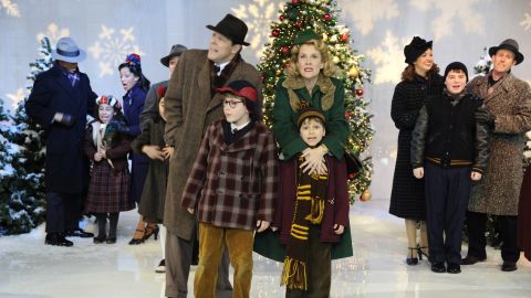 The cast of the Broadway music "A Christmas Story" performs on "Good Morning America" in 2012.