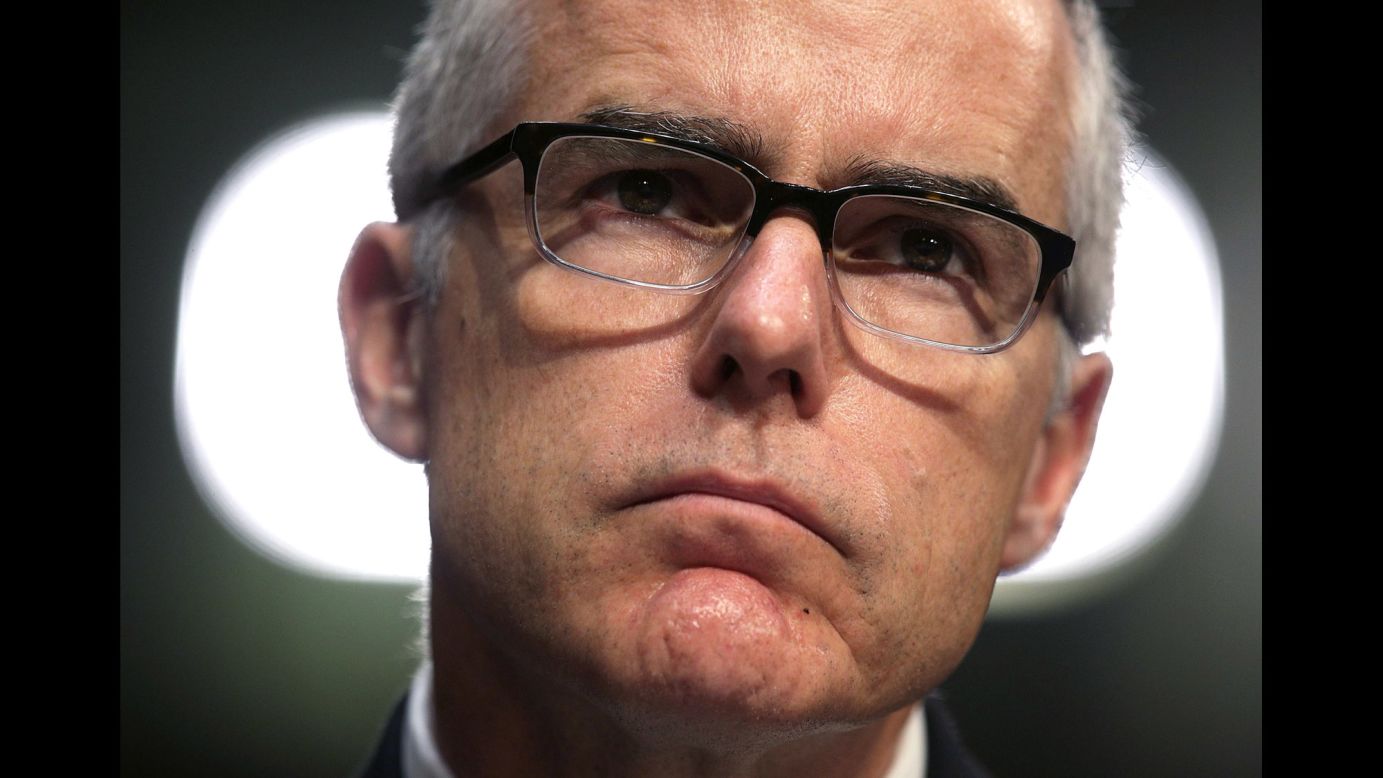 Acting FBI Director Andrew McCabe testifies before the Senate Intelligence Committee on Thursday, May 11. He rejected assertions by the White House that FBI employees had lost faith in James Comey. He also said there has been no effort to impede the FBI's investigation into Russian interference in the election, but <a href="http://www.cnn.com/2017/05/11/politics/andrew-mccabe-hearing-senate-intelligence-committee/" target="_blank">he vowed to inform a Senate panel</a> if the White House tried to intervene.