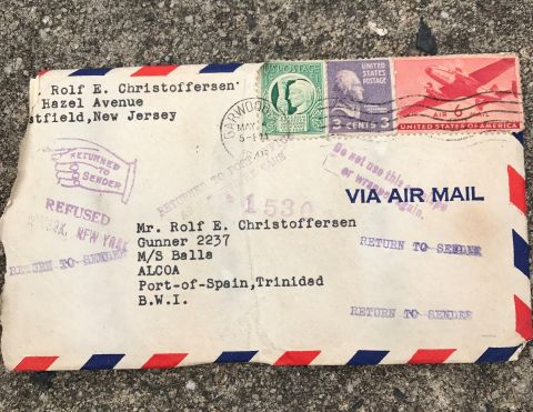 Allen Cook and his daughter, Melissa, found this envelope in the ceiling while renovating her house. It contained a letter typewritten in 1945.
