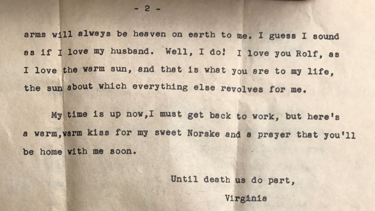 Virginia Christoffersen wrote her three-page letter on May 4, 1945, but the envelope came back stamped "return to sender."