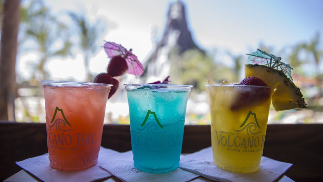 <strong>Tropical drinks:</strong> Guests may order frozen drinks, specialty cocktails, fountain sodas and draft beers from the park's four restaurants and two bars. 