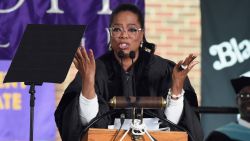Oprah Winfrey give the Commencement Address at Agnes Scott College on May 13, 2017 in Decatur, Georgia.