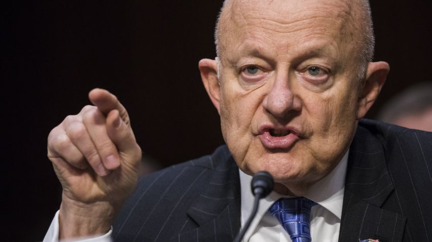 Former Director of US National Intelligence James Clapper testifies before the US Senate Judiciary Committee during a hearing on Russian Interference in the 2016 Presidential Elections and former Trump adviser Ret. US General Michael Flynn in Washington, United States on May 8.
