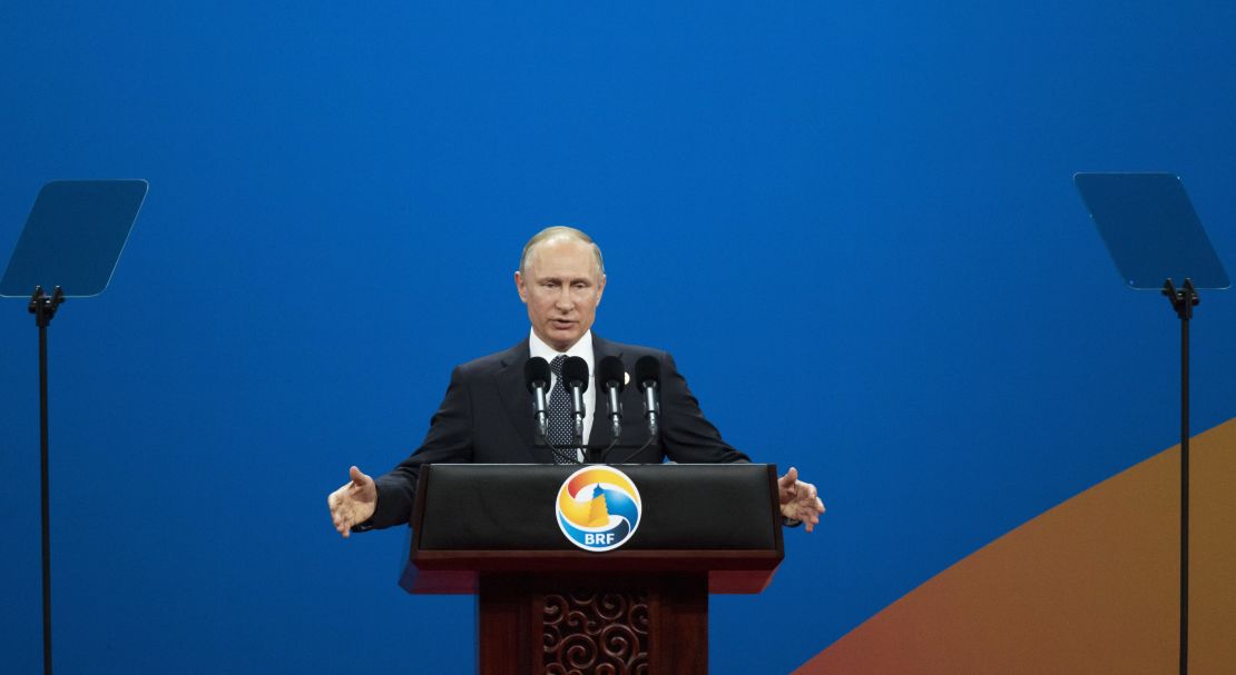 Russian President Vladimir Putin warned against "protectionism" at the Belt and Road Forum.
