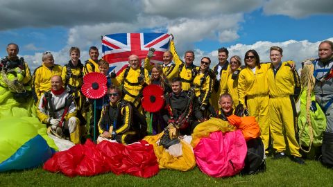 Eight family members from three different generations completed the jump alongside Hayes.