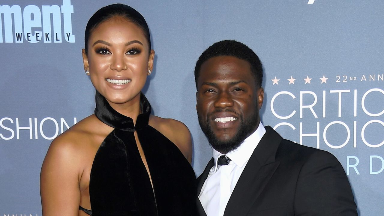 Eniko Parrish and Kevin Hart attend The 22nd Annual Critics' Choice Awards at Barker Hangar on December 11, 2016 in Santa Monica, California.  