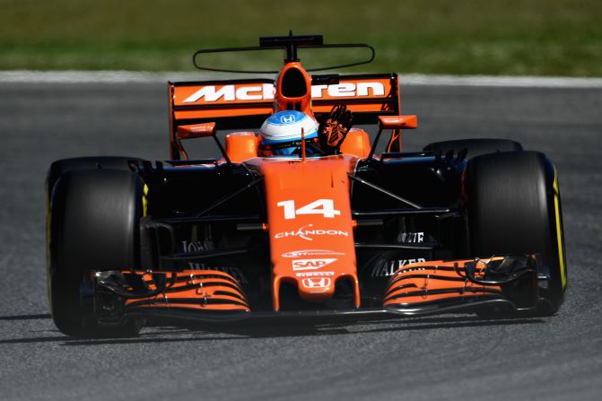 Home favorite Fernando Alonso put in a sensational qualifying lap in his misfiring McLaren to start the race seventh but could only finish 12th in the grand prix. 