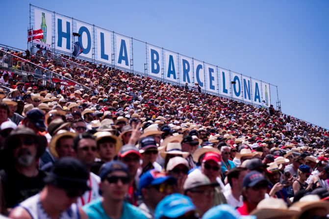 Huge crowds watched the race at the Circuit de Catalunya-Barcelona. 