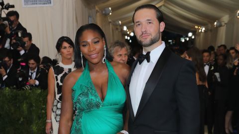 Serena Williams with her fiance Alexis Ohanian. 