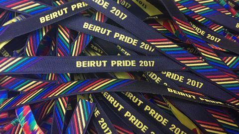 Beirut Pride bracelets are being distributed as part of this week's campaign. 