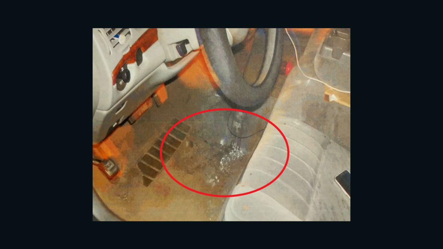 This police photo shows powdered fentanyl on the floor of a car seized during the Ohio arrest.