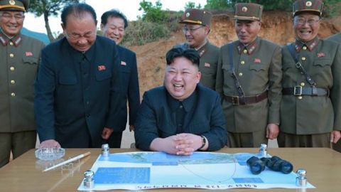 A state media image of North Korean leader  Kim Jong Un after the country carried out a missile test.