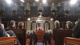 The House of Representatives chamber during President Trump's first address to a joint session of Congress.