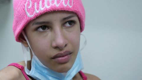 Daniela is in pain. Her parents had to travel two hours away to try to get her medicine.