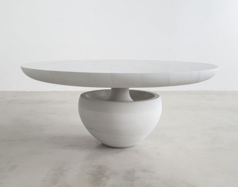 Mastrangelo is presenting his two new series, Ghost and Thaw, at Collective Design in New York. Ghost emphasizes precision and restraint in minimal, geometric pieces cast entirely in cement.