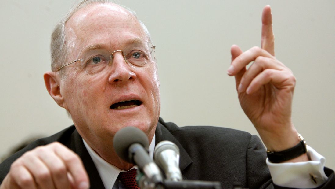 Kennedy testifies before a House subcommittee in March 2007. He and fellow Justice Clarence Thomas spoke about concerns with the ongoing remodeling of the court building, the reduction of paperwork due to electronic media, and the disparity of pay between federal judges and lawyers working in the private sector. 