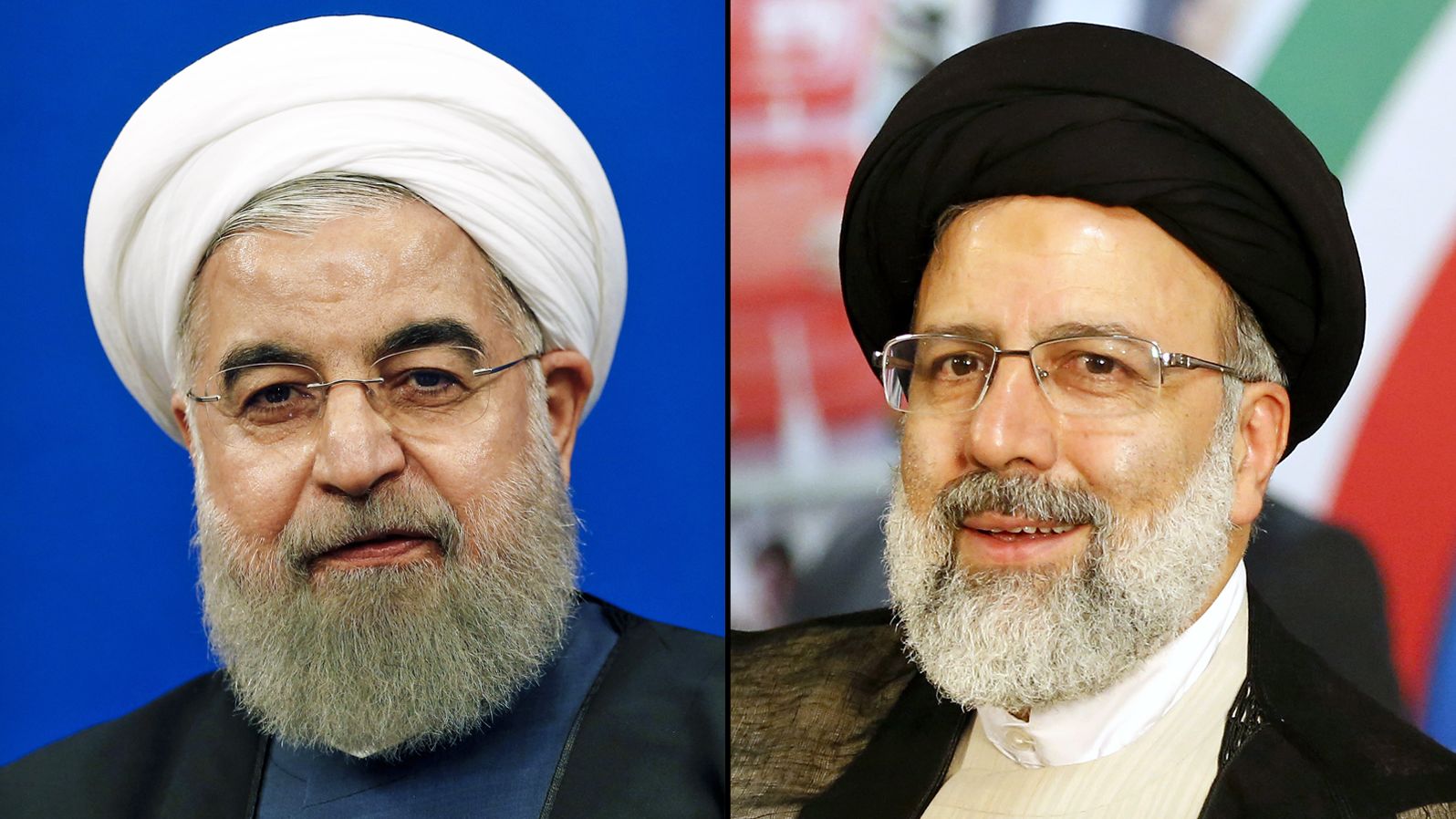 Rouhani (L) and his chief election rival Ebrahim Raisi.