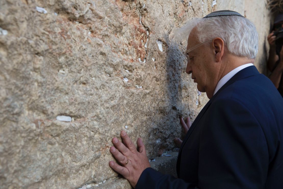 The new US Ambassador to Israel, David Friedman, visited the wall Monday. 