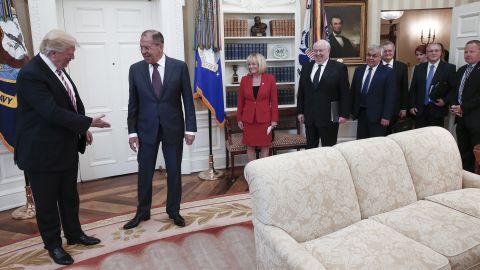 President Trump with Russian Foreign Minister Sergey Lavrov and Russian ambassador Sergey Kislyak in the Oval Office in May.