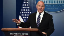 National Security Advisor H. R. McMaster speaks during a press briefing at the White House in Washington, DC on May 16.
