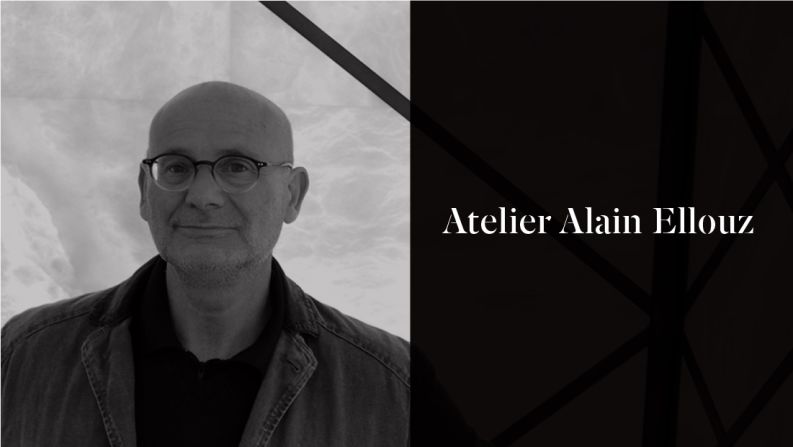 Atelier Alain Ellouz designs interiors, as well as lighting fixtures made from alabaster and rock crystal. 