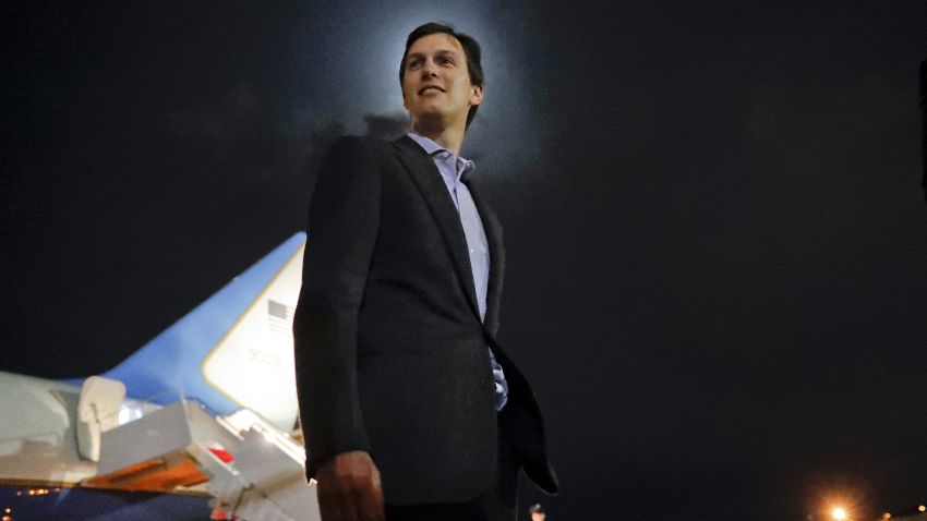 White House senior adviser Jared Kushner walks across the tarmac after stepping off Air Force One at Andrews Air Force Base, Md., Sunday, May 7, 2017. Kushner traveled with President Donald Trump and they where returning to Washington after spending the weekend at Trump's New Jersey golf course.