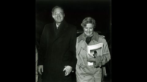 Kennedy and his wife walk together in Sacramento, California, in 1987.