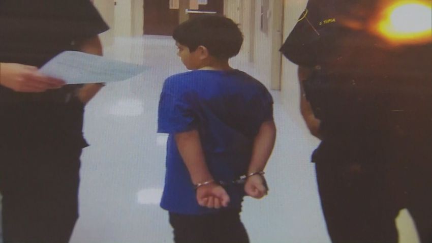 Seven-year-old handcuffed