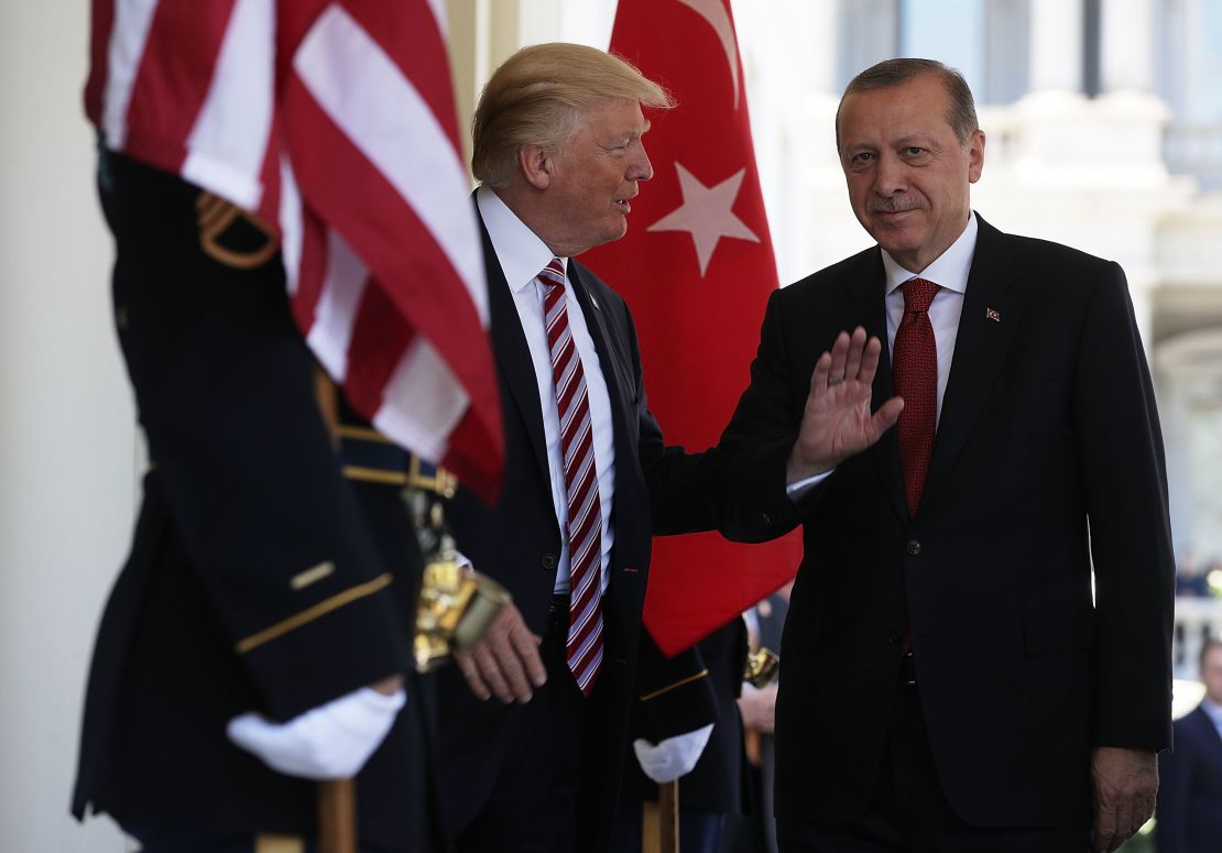 Trump welcomes Erdogan to the White House in May. 