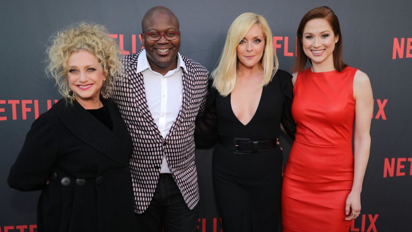 NORTH HOLLYWOOD, CA - MAY 04:  (L-R) Carol Kane, Tituss Burgess, Jane Krakowski and Ellie Kemper attend Netflix's "Unbreakable Kimmy Schmidt" for your consideration event red carpet at Saban Media Center on May 4, 2017 in North Hollywood, California.  (Photo by Neilson Barnard/Getty Images)